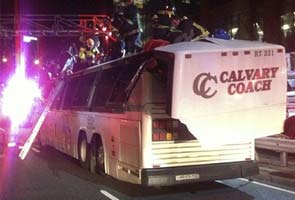 After Harvard visit, dozens injured in bus crash 