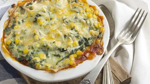 Baked Spinach and Corn