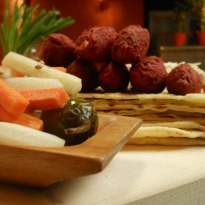 Beet and Arbi Falafal with Housemade Pickles