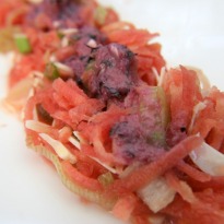 Carrot Salad with Black Grape Dressing