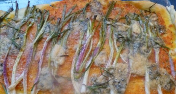 Flatbread with Spring Onions