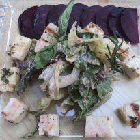 Mixed Lettuce Salad with Grilled Haloumi