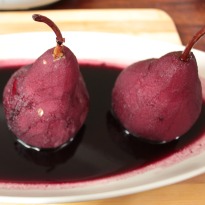 Boozy Pears in Spiced Red Wine
